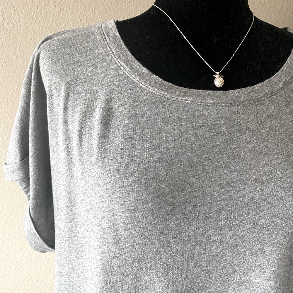Grey Cuff Sleeve T-Shirt
